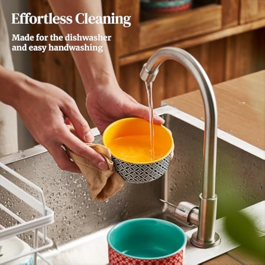 DOWAN Ramekins with Lids, 8 OZ Porcelain Ramekin Dishes for Creme Brulee Soufflé, Egg Mould, Muffin Cases, Mini Dip Bowl, Baking Bowl for Oven & Air Fryer, Vibrant Joy-Pack of 6