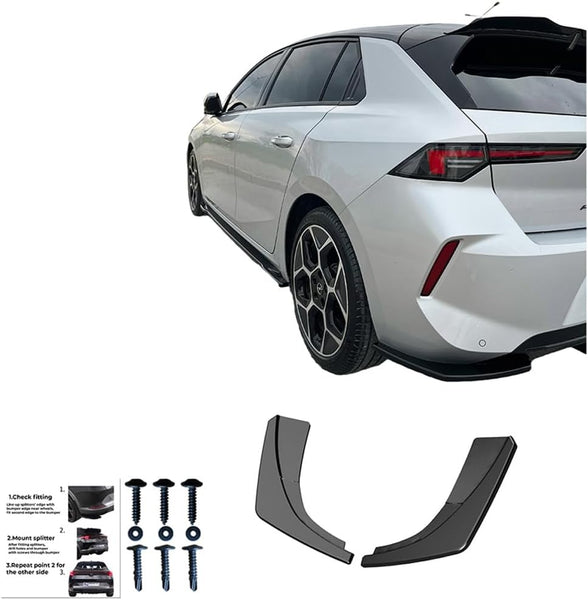 Oneway Rear Side Diffusors compatible with Opel Astra L HB 2021- - Gloss black