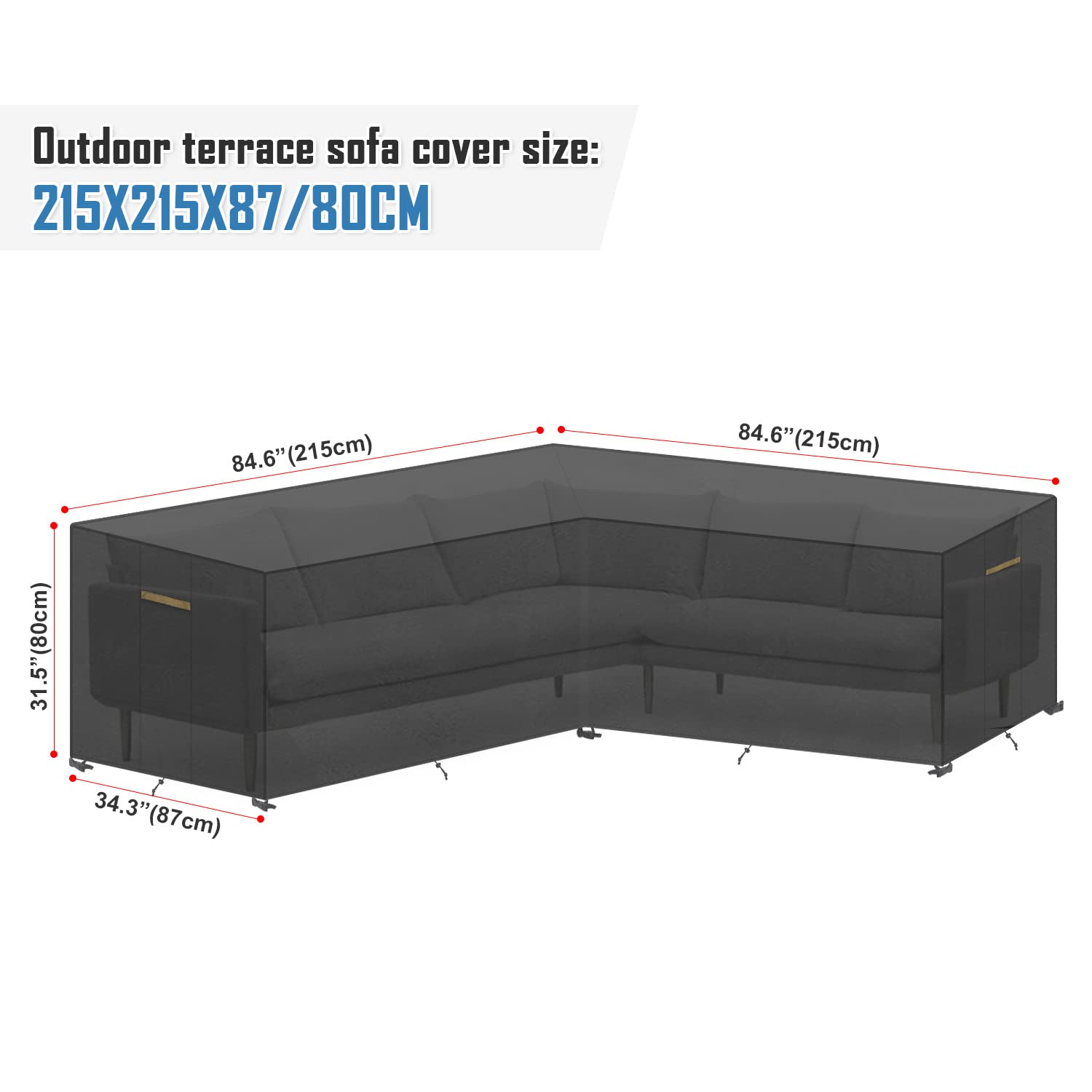 VANSHEIM V-Shape Garden Furniture Cover Waterproof Outdoor Rattan V Shape Garden Furniture Cover with Air Vents,Waterproof Tape,Rip resistance Heavy