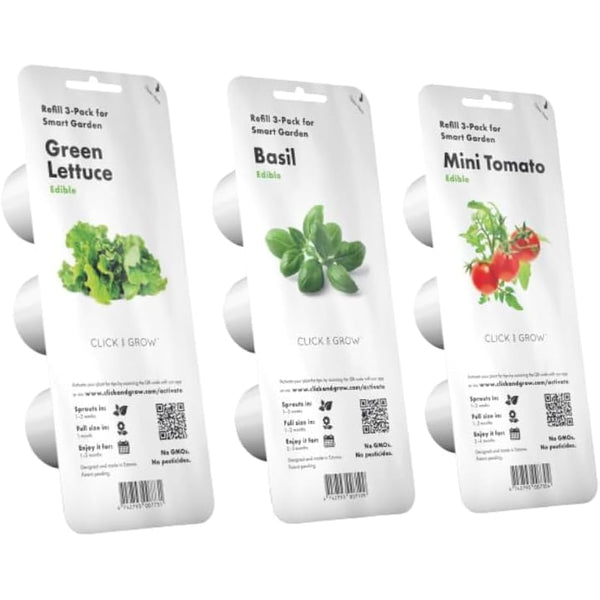 Click & Grow Indoor Herb Garden Kit with Grow Light | Easier than Hydroponics Growing System | Smart Garden for Home Kitchen Windowsill | Vegetable & Herb Garden Starter Kit with 9 plant pods, Gray
