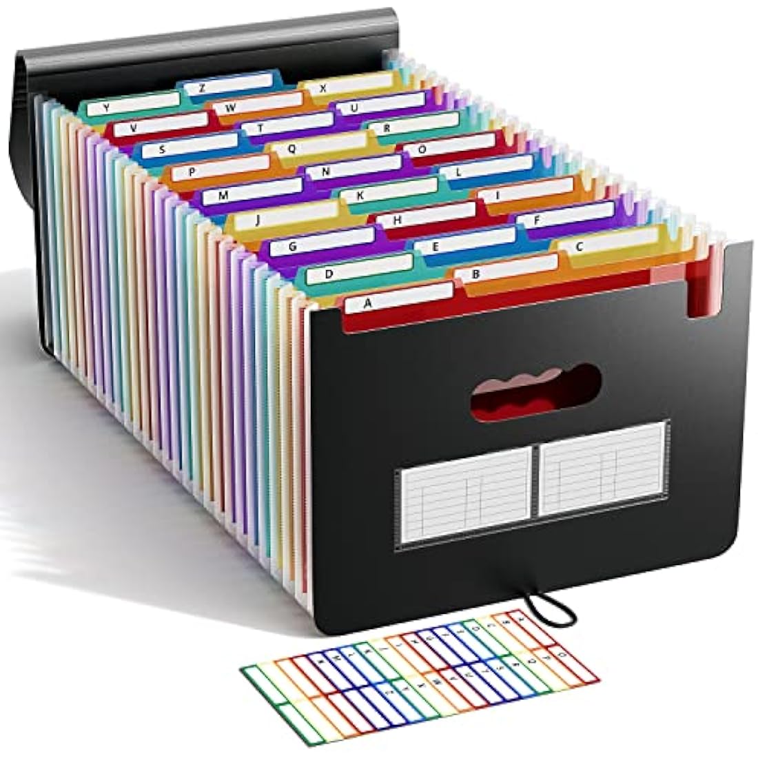 ABC life Expanding File Folder 26 Pockets/Plastic Accordion File Organiser A4 Size/Portable Expandable Filling Box/Accordian Document Coupon Bill Receipt Organiser, A-Z Alphabet Colored Tabs