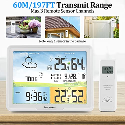 Kalawen Latest Weather Station for Home with One Wireless Outdoor Sensor
