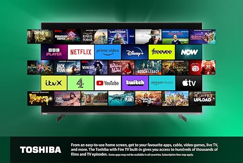 Toshiba UF3F 65 Inch Fire 4K HDR TV, TRU Picture Engine, HDR10, Dolby Vision & Atmos, Sound by Onkyo, DTS Virtual X, Alexa Voice Remote