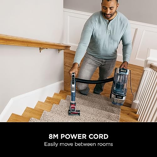 Shark PowerDetect Corded Upright Vacuum Cleaner, DuoClean Detect, Reverse Clean, Anti Hair Wrap Plus, Anti-Allergen, 8m Cord, 1.3L, Dusting Brush, Pet, Crevice, Multi Surface Tools & Bag, AZ3900UKTBK