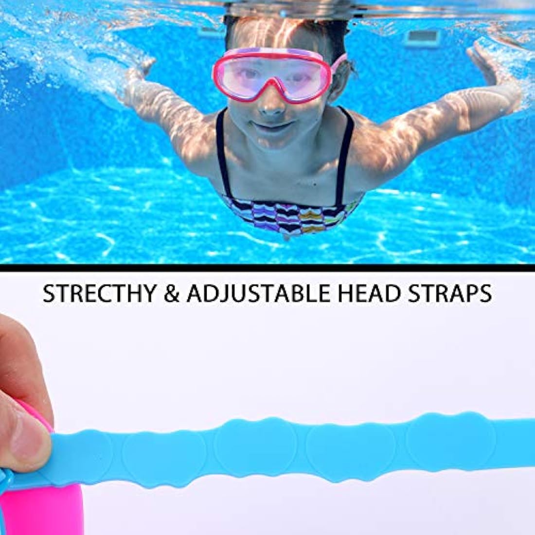 Yizerel 2 Pack Kids Swim Goggles, Swimming Glasses with Electroplating for Children and Early Teens from 3 to 15 Years Old, Wide Vision, Anti-Fog, Waterproof, UV Protection (Set of 2)