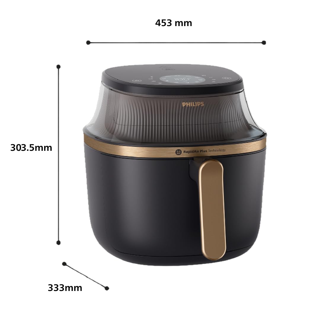 Philips Airfryer 3000 Series 7.2L, Cooking Window, 16-in-1 Airfryer, RapidAir Plus Technology, Fat Removal, HomeID Recipe App, Easy to Clean (NA342/09)