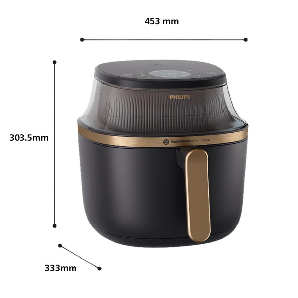 Philips Airfryer 3000 Series 7.2L, Cooking Window, 16-in-1 Airfryer, RapidAir Plus Technology, Fat Removal, HomeID Recipe App, Easy to Clean (NA342/09)