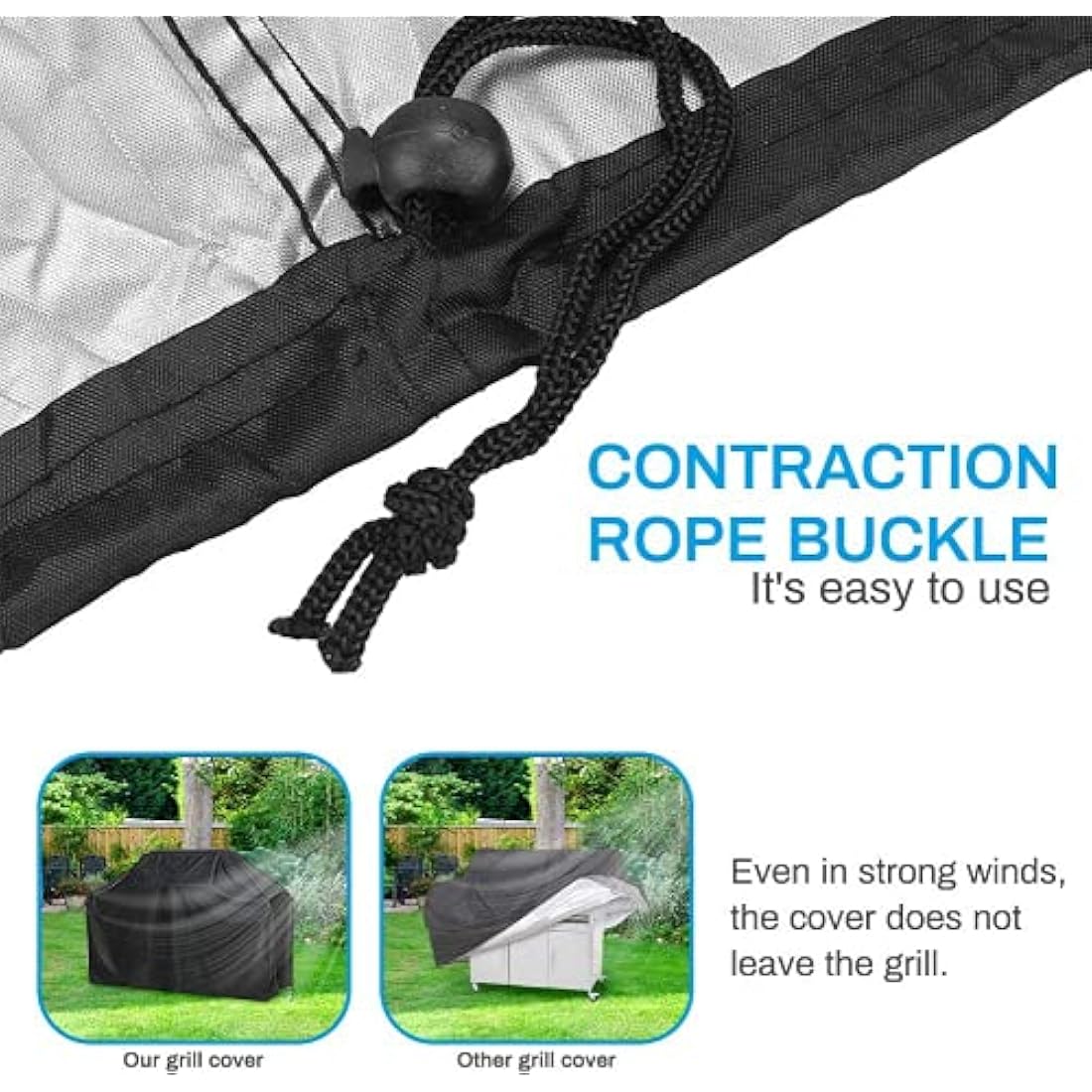 Chusstang Grill Barbecue Cover, Gas BBQ Cover waterproof Barbecue Cover Outdoor Gas BBQ Grill Cover Windproof, Dust Protection, Rip-proof & UV Protection with Storage Bag(147x60x112CM)