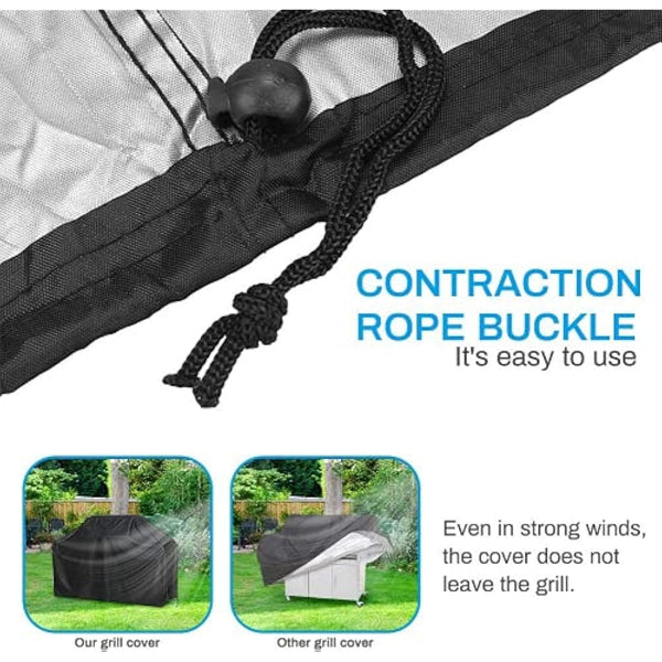 Chusstang Grill Barbecue Cover, Gas BBQ Cover waterproof Barbecue Cover Outdoor Gas BBQ Grill Cover Windproof, Dust Protection, Rip-proof & UV Protection with Storage Bag(147x60x112CM)