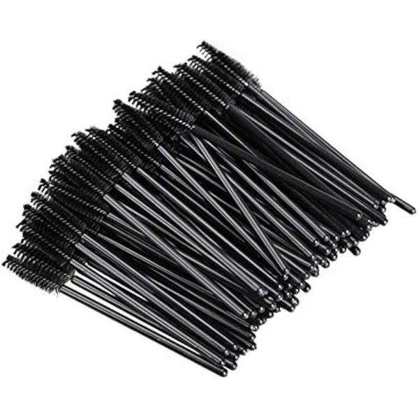 50 PCS Disposable Eyelash Brushes Mascara Wands Eye Lash Eyebrow Applicator Cosmetic Makeup Brush Tool Kits (black)