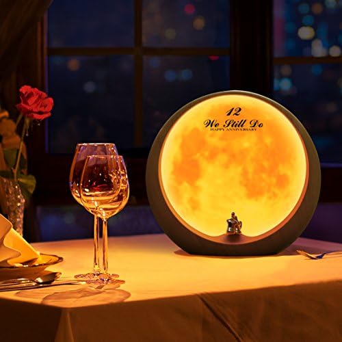 mamre Moon Ambient Light DIY Anniversary Wedding Valentines Day Gift Ideas Art Decor, Love Beneath The Red Moon, Plastic