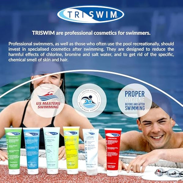 TRISWIM - Chlorine Removal Body Care Bundle for Swimmers, After Swim Body Wash and Body Lotion, Shower Gel For Swimmers & Body Moisturiser For Dry Skin, Anti-Chlorine Skin Treatment, Vegan- 2x250ml