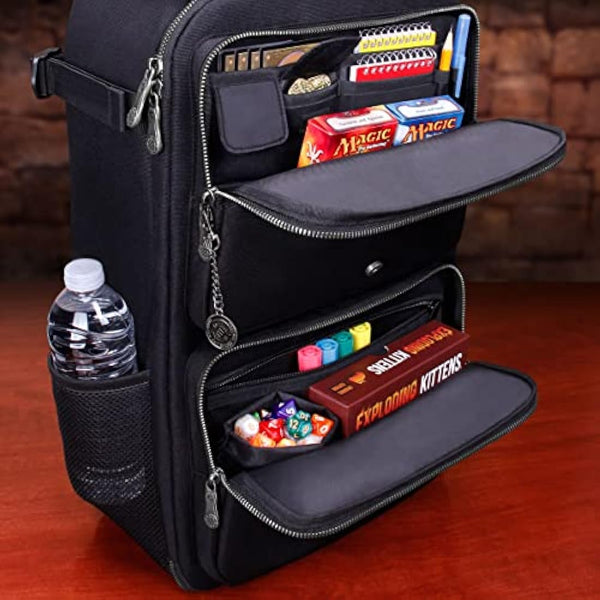 ENHANCE MTG Backpack - Collector's Edition TCG Backpack for Deck Boxes, Sleeved Cards, Playmats, MTG Accessories - Customizable Card Organization with Built-in Defender Screen (Dragon Black)