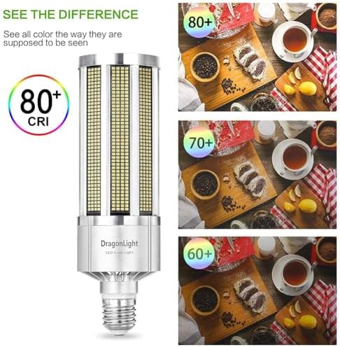 DragonLight 150W Commercial Grade Corn LED Light Bulb Fanless(800 Watt Metal Halide/HID/HPS Replacement) E40 Large Mogul Base LED Lamp 5000K Daylight 20,250LM for High Bay Area Lighting