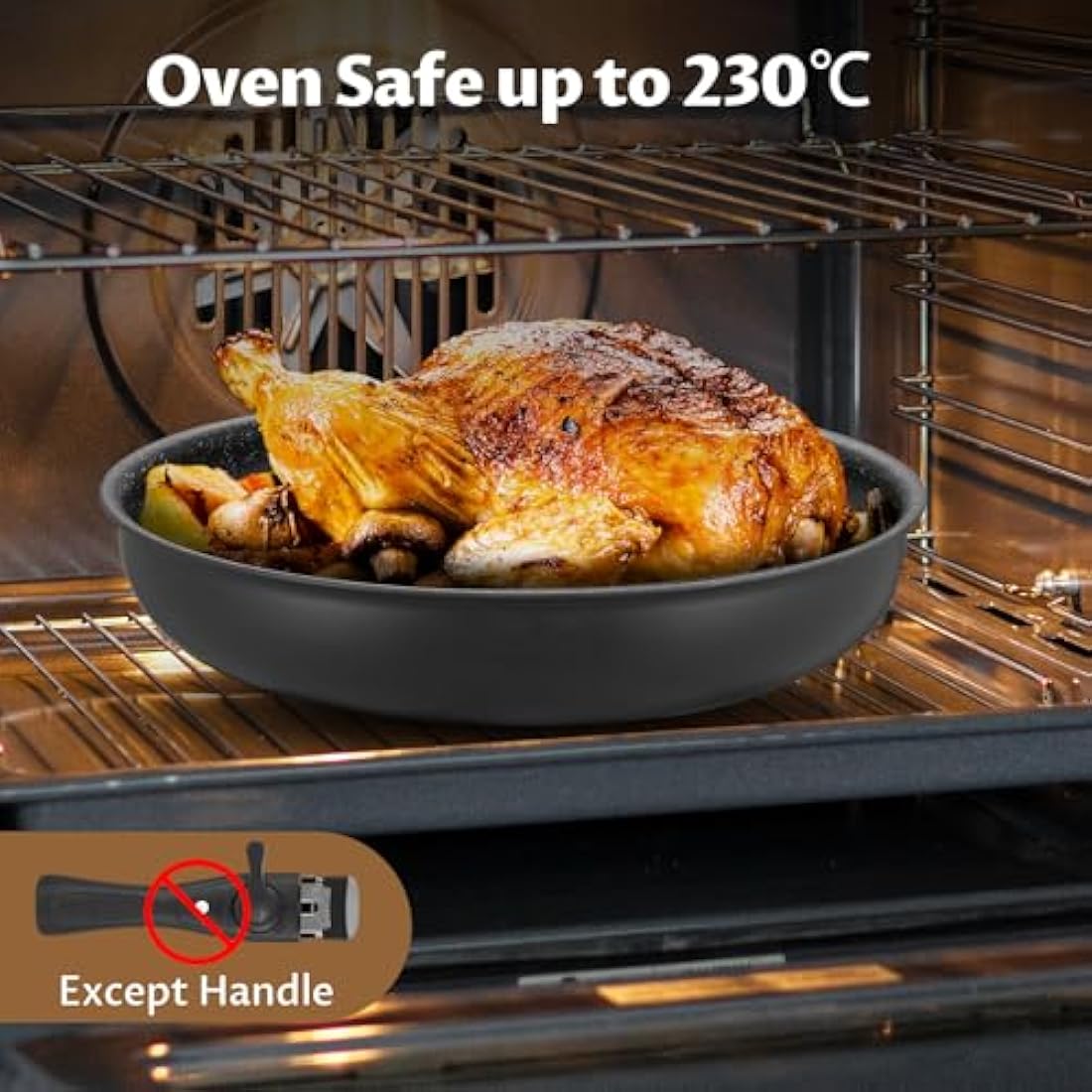 Fadware Non Stick Frying Pan with Removable Handle, Non Stick Frying Pan Set for Induction Hobs, 4 Pieces Frying Pan Set for All Hobs