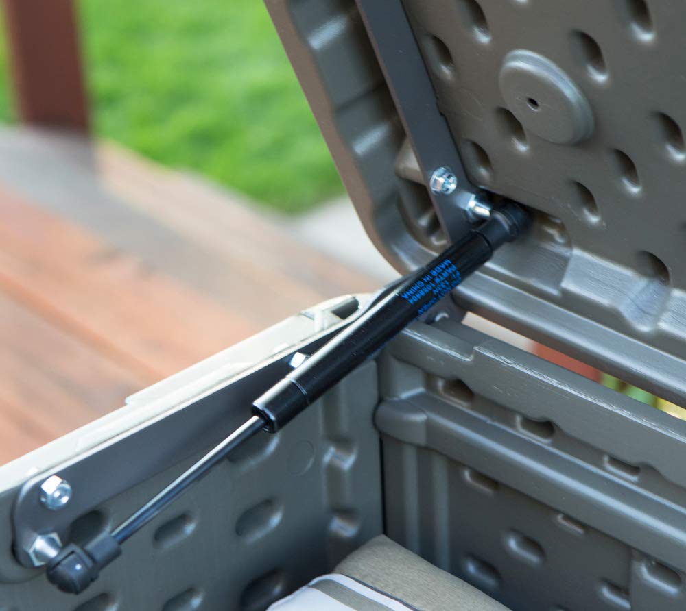 LIFETIME Plastic Wood Grain Textured Storage Box Desert Sand/Grey, 151x72x69 cm