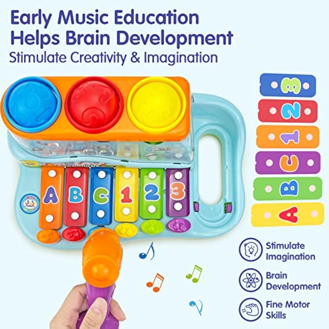 HOLA Toys for 1 Year Old Boys and Girs Toys, 2 in 1 Pound Ball with Xylophone Musical Toys for Girl and Boy Gifts, Baby Toys Early Development & Activity 1st Birthday Gifts