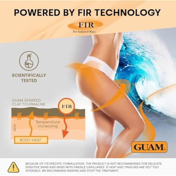 GUAM FIR Anti Cellulite Seaweed Hot Body Mud - 1kg Cellulite Remover for Flat Tummy & Waist - Belly Tightening Skin Firming Cream - INFRARED Body Warp Treatment - Boost Circulation, Improve Elasticity