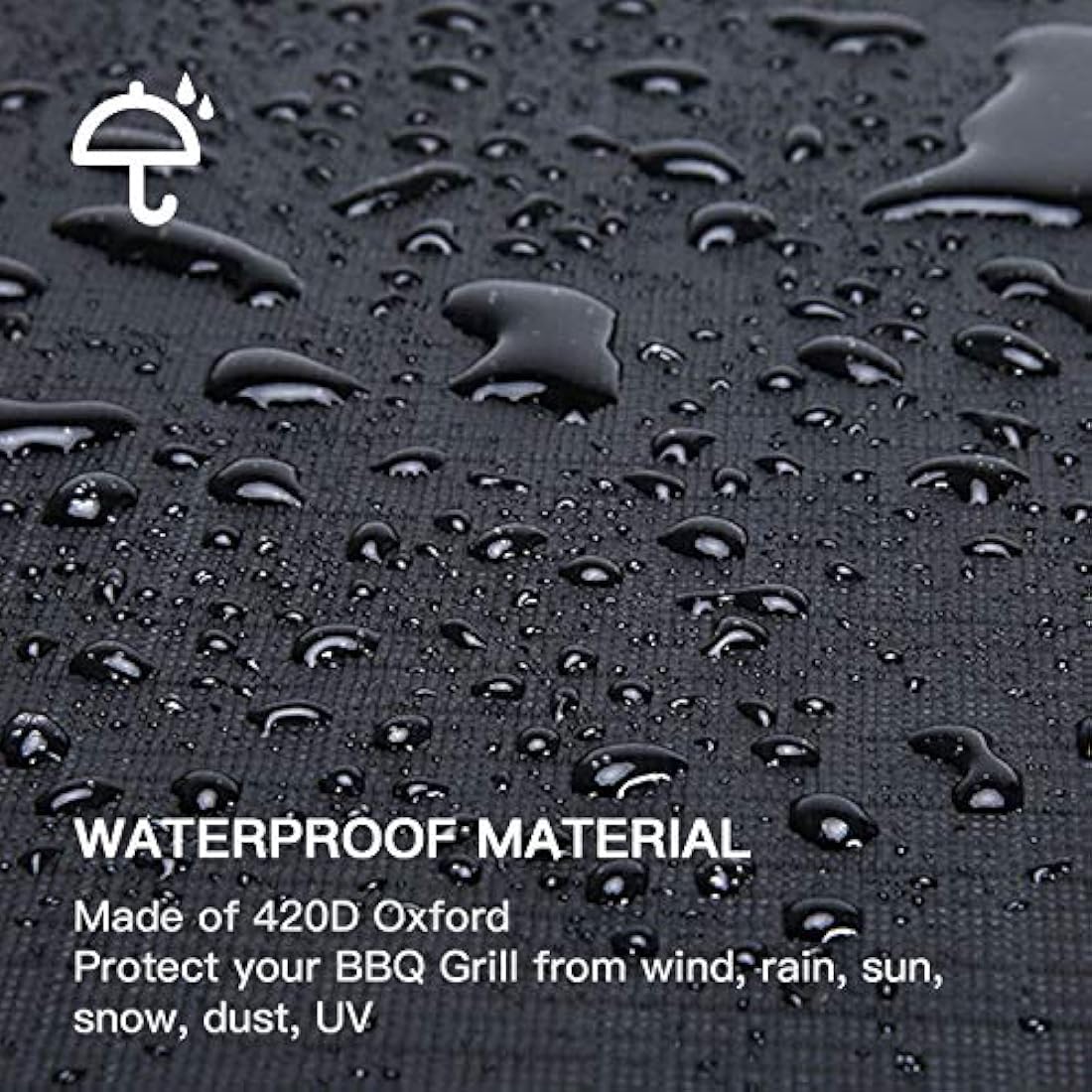 Barbecue Cover, Heavy Duty BBQ Cover, 210D Oxford Fabric Round Outdoor BBQ Grill Cover, Waterproof Windproof Rip-Proof and UV Resistant BBQ Cover (77x90cm)
