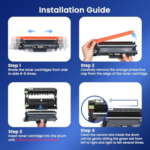 Hookink 2Black TN2510 TN-2510 Toner Cartridge Compatible with Brother TN2510 for HL-L2400DW HL-L2400DWE HL-L2445DW DCP-L2627DWXL DCP-L2620DW MFC-L2860DWE MFC-L2800DW MFC-L2835DW MFC-L2827DWXL