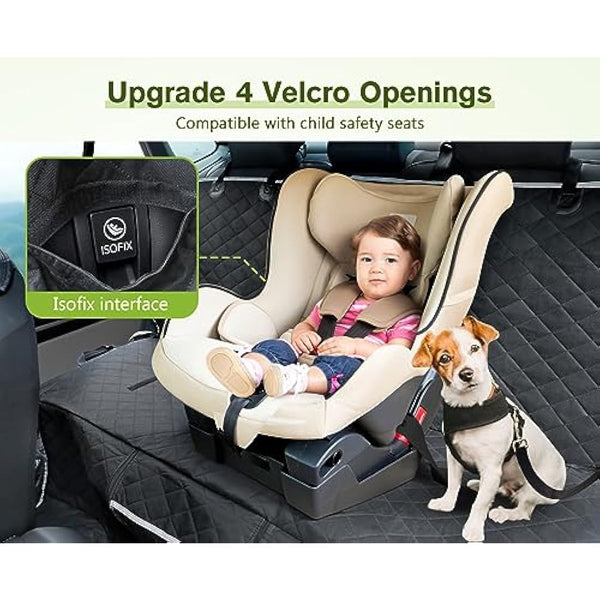 pecute Dog Car Seat Cover, Car Seat Cover for Dogs with Viewing Window/Side Flaps/Storage Bags, Dog Hammock Scratch Proof Nonslip Back Seat Protector for Cars Trucks SUV(146x136cm)