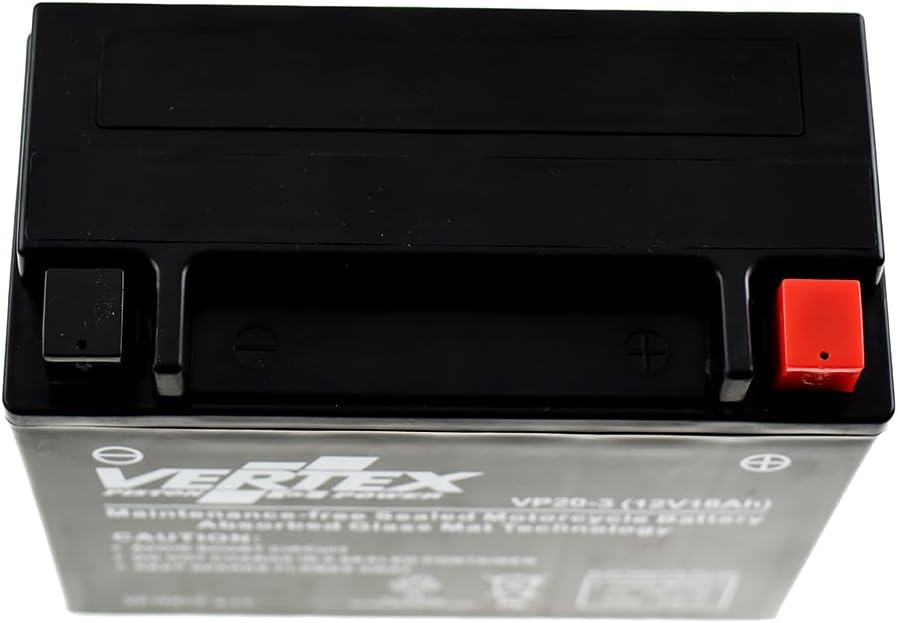 Vertex VP20-3 Sealed AGM Motorcycle Battery, 12V, 18Ah, CCA (-18) 270, Compatiable with: CTX20L-BS/CTX20HL-BS, Perfect battery for Motorcycle, ATV's, Personal Watercraft and Snowmobiles