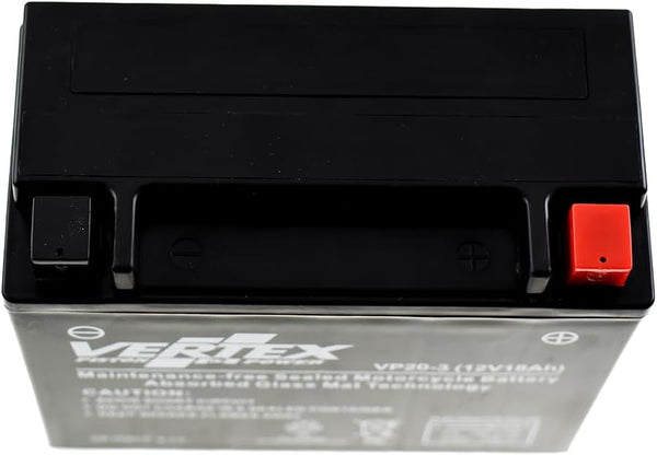 Vertex VP20-3 Sealed AGM Motorcycle Battery, 12V, 18Ah, CCA (-18) 270, Compatiable with: CTX20L-BS/CTX20HL-BS, Perfect battery for Motorcycle, ATV's, Personal Watercraft and Snowmobiles