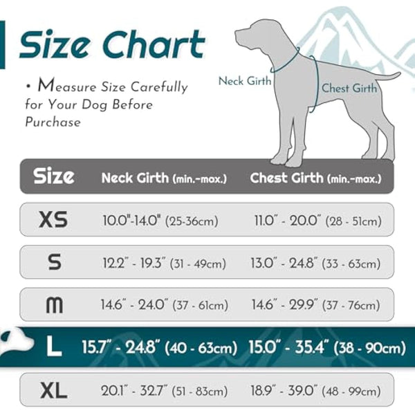 Eagloo Dog Harness Large Dog, No Pull Harness with Front Back Clips, Adjustable Pet Walking Vest, Soft Padded Pet Vest, Reflective No-Choke Breathable with Easy Control Handle, Dark Green, L