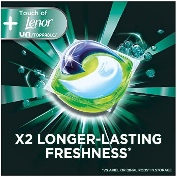 Ariel All-in-1 PODS Washing Liquid Laundry Detergent Tablets/Capsules, 120 Washes (60 x 2) Stain Remover For Clothes with Lenor Unstoppables, 2x Longer Lasting Freshness*