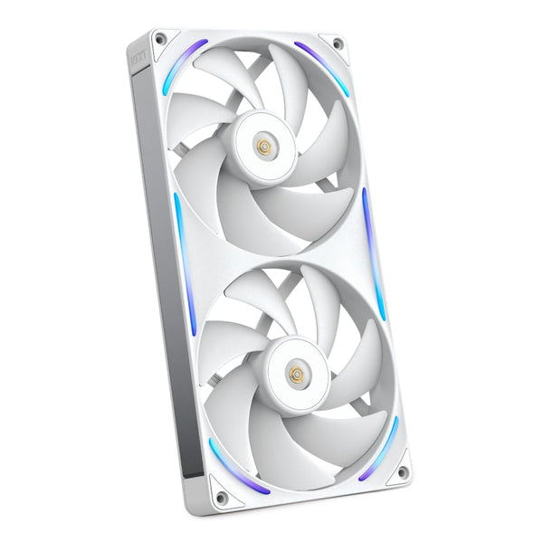 NZXT F420 RGB Core - 420mm Single-Frame Fan Unit with 3 x 140mm RGB Fans - Speed & Lighting Control - High Static Pressure & Airflow - Fluid Dynamic Bearings - 8 aRGB LEDs Per Fan - White