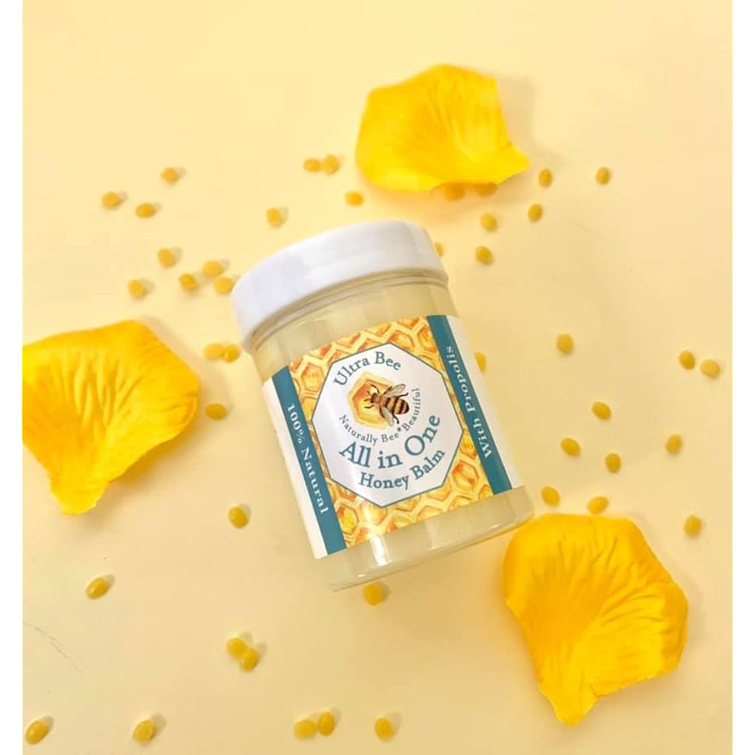 100% Natural All in One Honey Balm, Natural Moisturiser for Sensitive Face, Body, Lips,Tattoo's 200ml