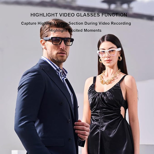 OhO Smart Glasses,128G Camera & Bluetooth Sunglasses with Open Ear Speaker Headset Headphone, Indoor&Outdoor Sports,Polarized UV Protection,For Men Women