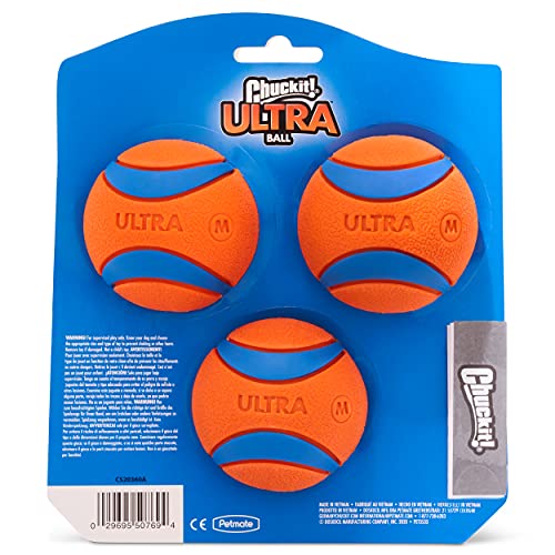 ChuckIt! Ultra Ball Dog Toy, Durable High Bounce Floating Rubber Dog Ball, Launcher Compatible Toy For Dogs, 2 Pack, Medium