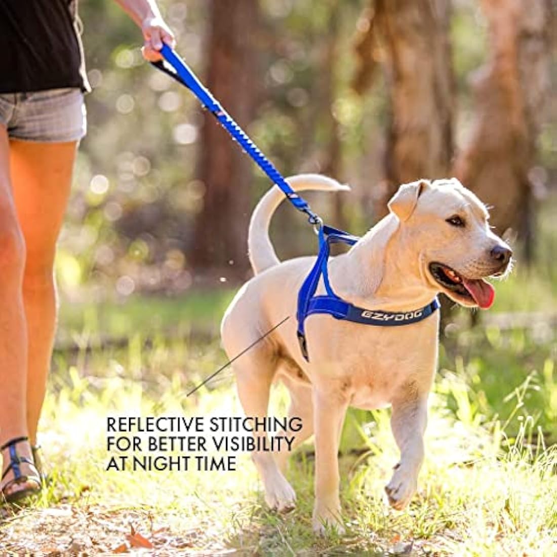 EZYDOG Quick Fit Dog Harness | Dog Harness, Reflective Stitching, Water Resistant Materials, No Pull (Corduroy, Black, Large)