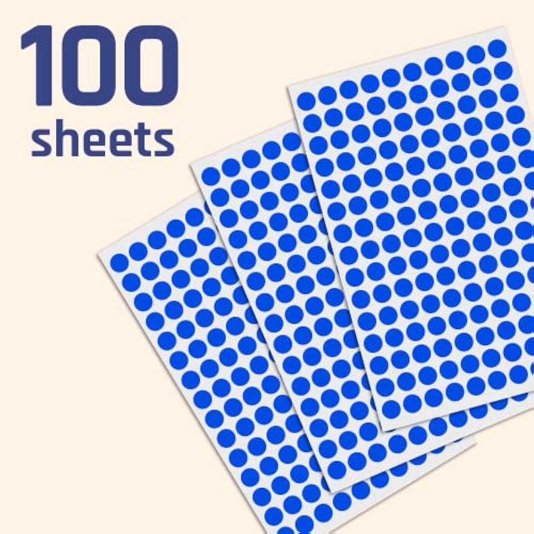 15,000 Pack - 10mm Round Coloured Dot Stickers Labels, Blue