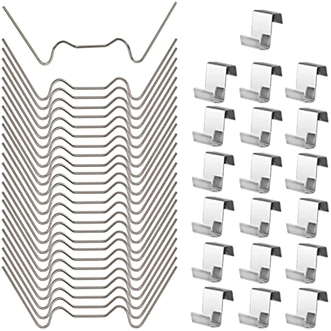 200pcs Greenhouse Glass Clips Stainless Steel Greenhouse Window Clips Glass Pane Fixings Clips,100x Greenhouse Glazing W Wire Clips and 100x Z Overlap Clips for Greenhouse Glass Replacement Accessorie