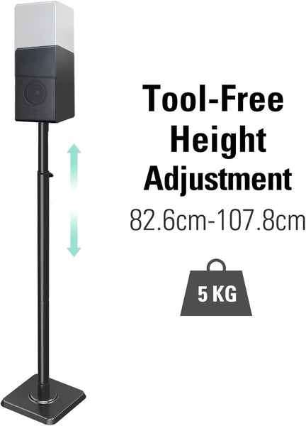 Mounting Dream Speaker Stands Height-Adjustable for Satellites up to 5 kg, Set of 2 Floor Stands