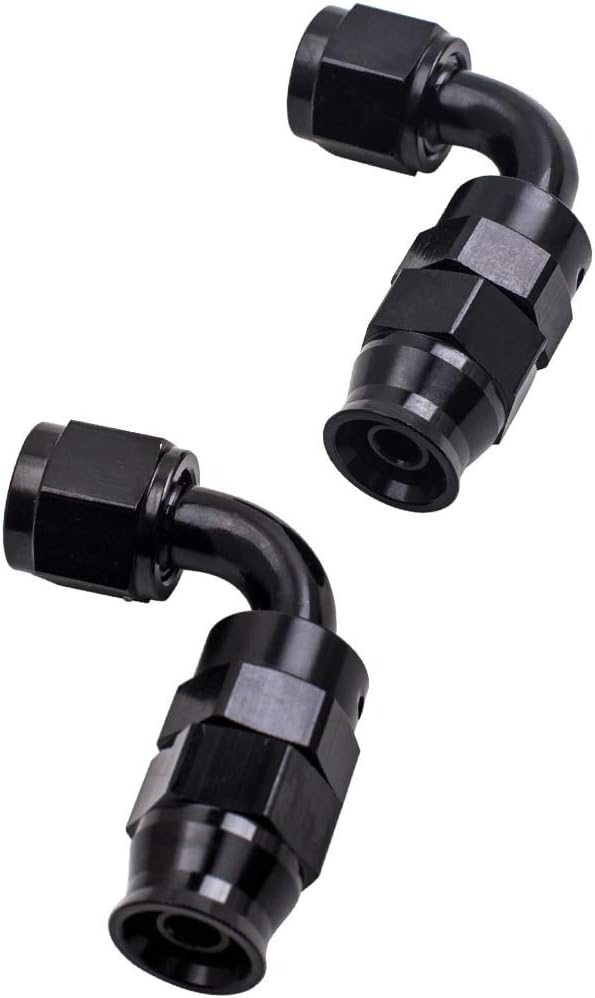 maXpeedingrods 6AN 20FT Stainless Steel PTFE E85 Silver Fuel Line Black Fitting Hose Kit AN6 12Feet - Black