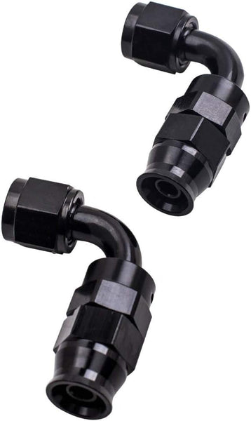 maXpeedingrods 6AN 20FT Stainless Steel PTFE E85 Silver Fuel Line Black Fitting Hose Kit AN6 12Feet - Black