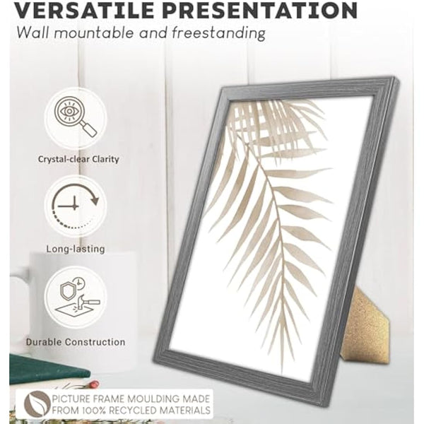 A4 Photo Frame, Dark Grey, Pack of 3, Picture Frame, Certificate, Art Print Poster, 21cm x 29.7cm, Grey Frames, A4 Photo Collage Gallery Display