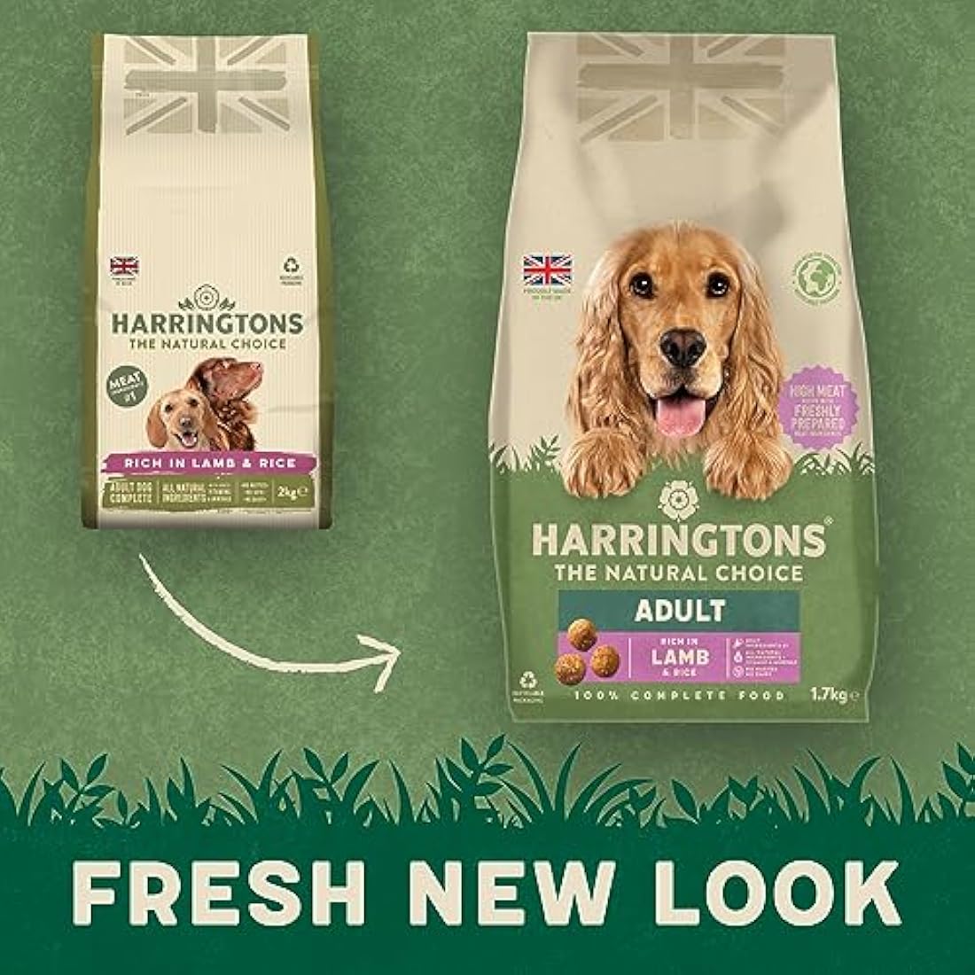 Harringtons Complete Dry Adult Dog Food Lamb & Rice 1.7kg (Pack of 4) - Made with All Natural Ingredients