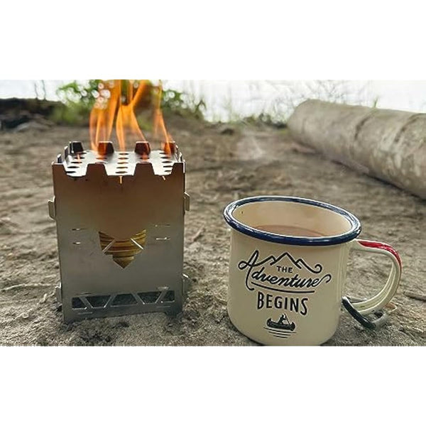 FENNEK Hobo Solo Titan | Firebox | Outdoor Stove | Plug-In Hobo Cooker with Bag | Very Compact | 100% Titanium | Made in Germany