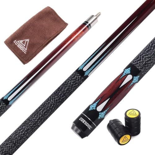 CUESOUL 58 Inch 19 Oz 1/2 Jointed Maple Billiard Pool Cue (CSTB005U)