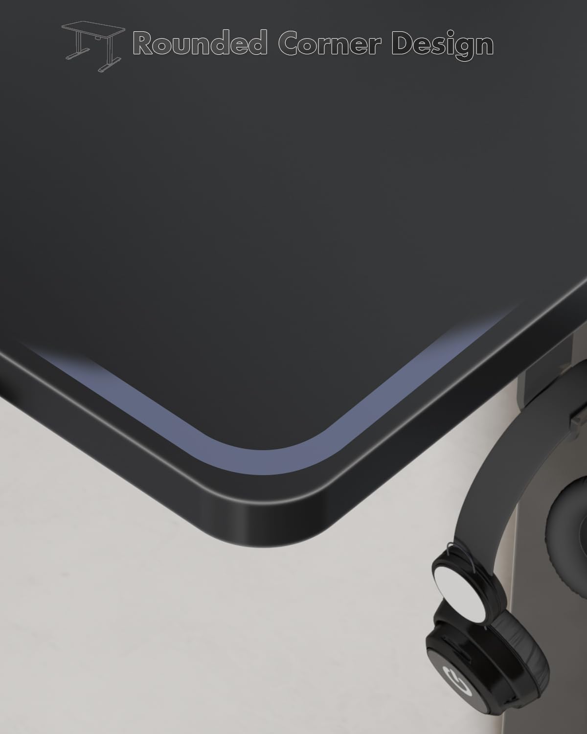 Devoko Electric Standing Desk 120x60cm Sit Stand Table Height Adjustable with Backpack Hook and Memory Smart Pannel, Home Office, White