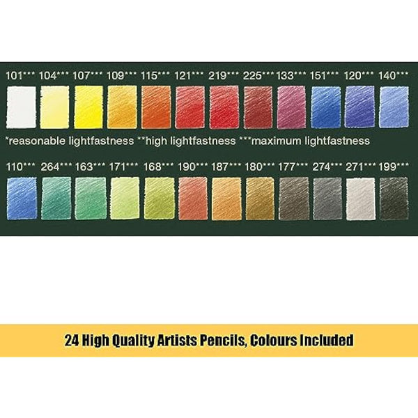 Faber-Castell A4 Watercolour Pad & Tin Of 24 Albrecht Dürer Watercolour Pencils - Art Set For Adult Colouring Books, Craft Supplies, Drawing, Sketching, Lightfast Pencils, Schools, Home, College…