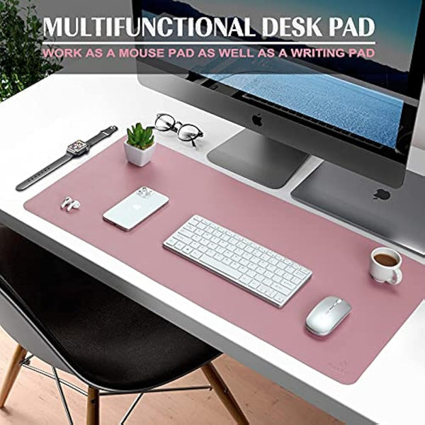 K KNODEL Large Office Leather Desk Mat, Mouse and Keyboard Pad, Computer and Laptop Mat, Desktop Protector and Cover, Writing Pad and Blotter (90x43cm, Purple)