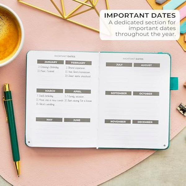 Clever Fox Address Book with alphabetic tabs - PU Leather Telephone and Address Book for Keeping Contacts Safe, Contact Organizer Journal, Small Size (10.5 x 14cm), Hardcover, Turquoise