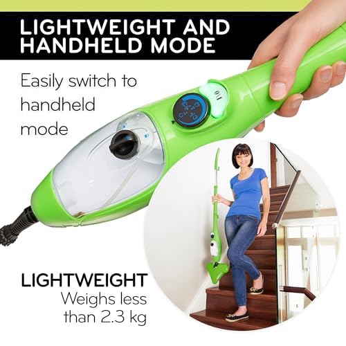 H2O X5 Steam Mop and Handheld Steam Cleaner  Multifunctional & Multipurpose System for Floors, Carpets, Windows, Upholstery, Kitchens & Bathrooms