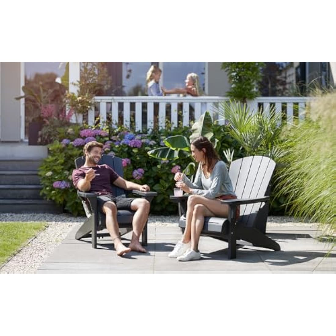 Keter Alpine Adirondack Outdoor Garden Furniture Chair - Graphite Grey