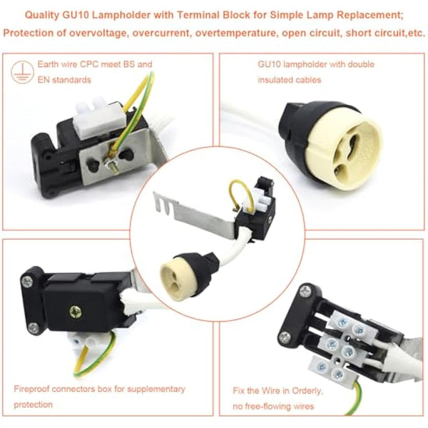 HiBay 6X 5W LED Recessed Ceiling Lights GU10 Downlights Brushed Chrome Kitchen Spotlights Fitting Tilt Round 240V Warm White Energy Saving Lamp